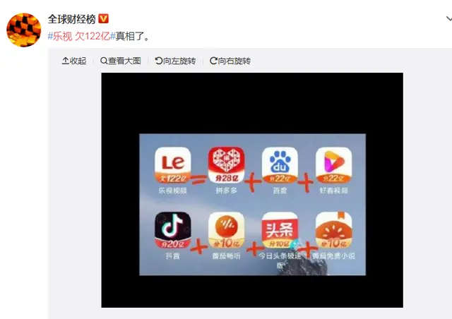 抖音分20亿快手分21亿…乐视：欠122亿！网友留言真相了